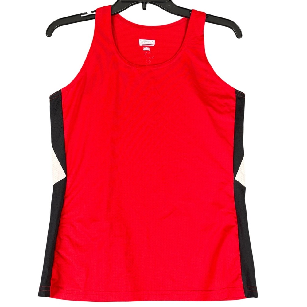 See Ya! Running Moisture‎ Management Tank Top Red Mesh Panel L Womens